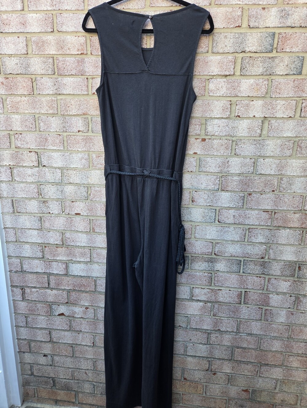 PACT NWT Organic Cotton Wide Leg Jumpsuit Charcoal Black Size M - Picture 3 of 9